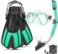 Mask Fins Snorkel Set for Adults - Compact 4-in-1 Snorkeling Kit