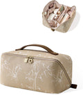 Travel Makeup Bag Large Capacity Cosmetic Pouch - Open Flat Access