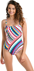 La Blanca Women One Piece Swimsuit Island Goddess Shirred Side