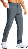 Men's Golf Pants Slim Fit Stretch Lightweight Dress Pants zipper