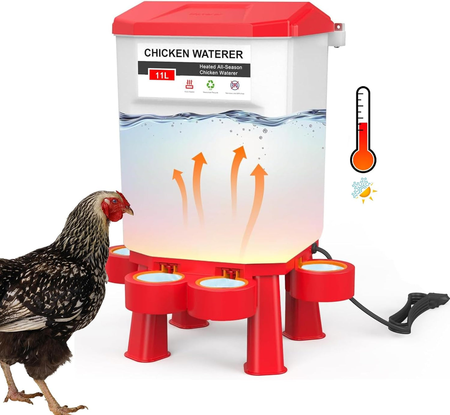 Stay Warm: Heated Automatic Poultry Waterer