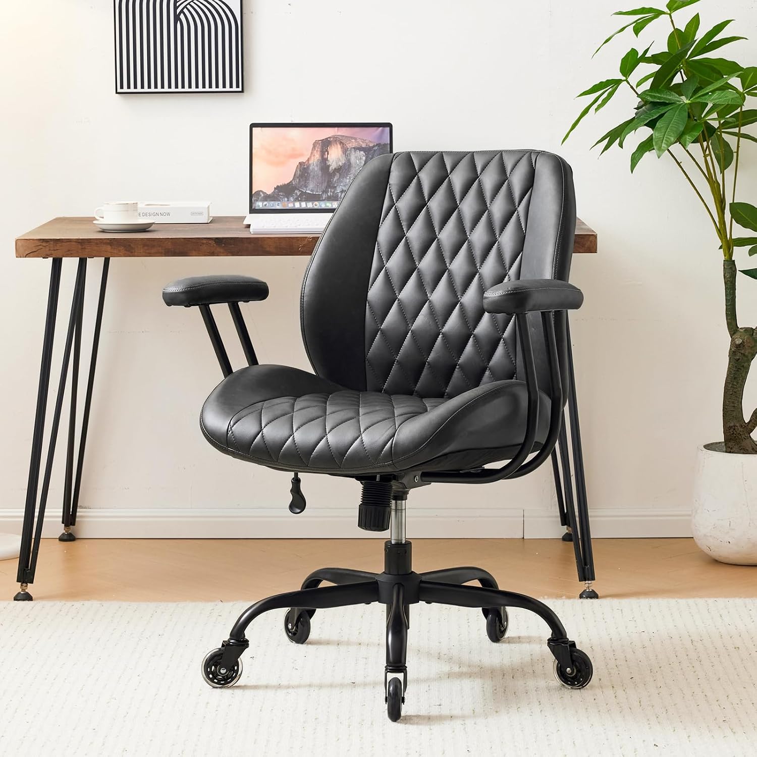Ergonomic Home Office Desk Chair with Adjustable Height and Support