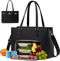 LOVEVOOK Lunch Bag for Women Leather Laptop Tote - Insulated Work Bag
