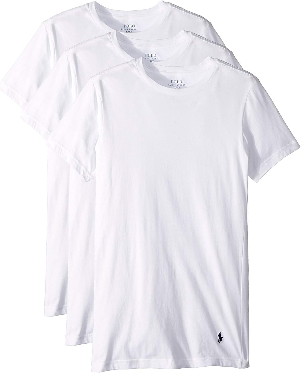 POLO Men's Ralph Lauren Slim Fit Wicking Crew Undershirts 3-Pack