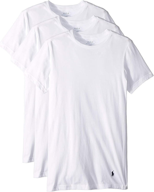POLO Men's Ralph Lauren Slim Fit Wicking Crew Undershirts 3-Pack