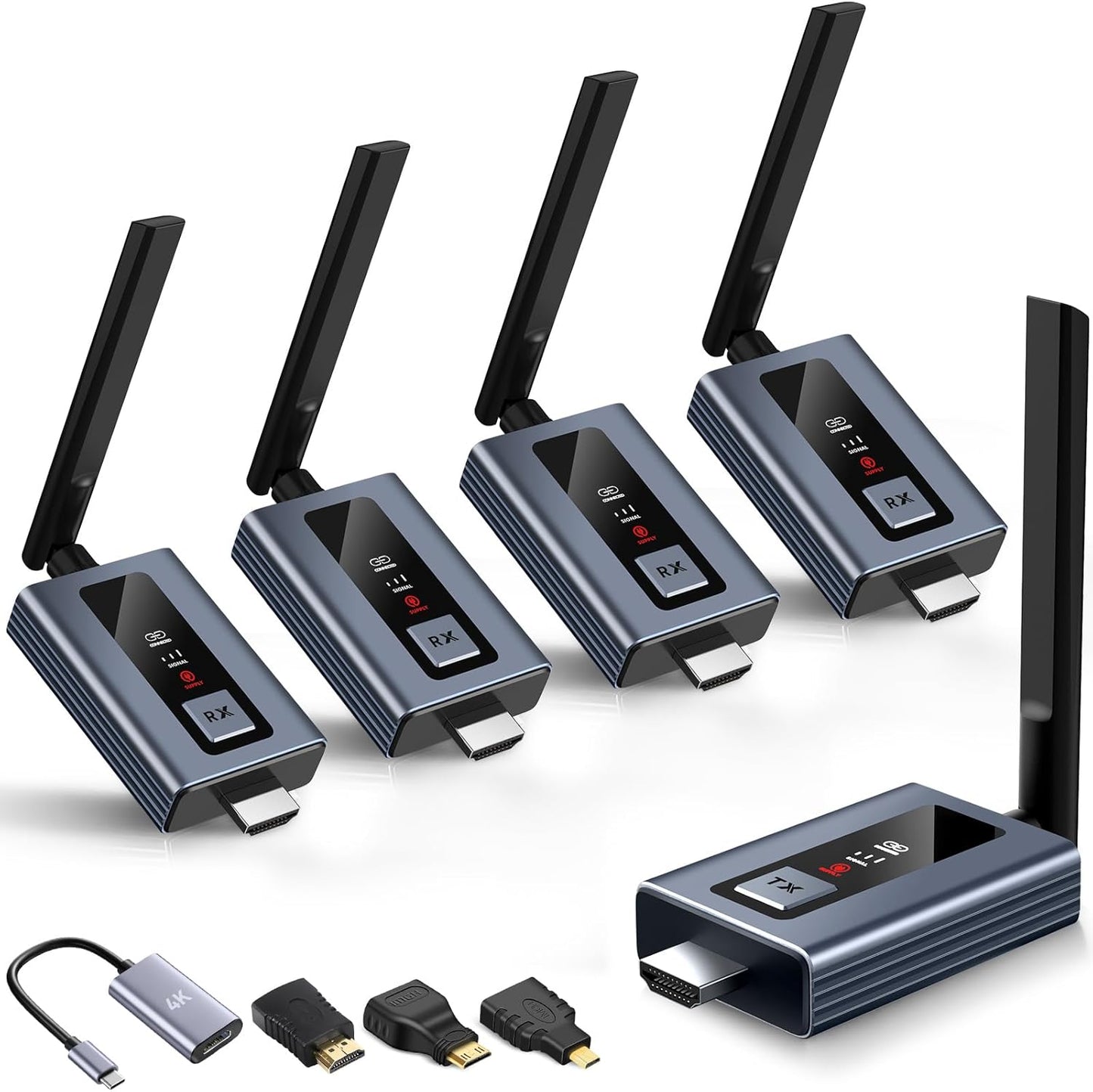 Upgraded Wireless HDMI Transmitter and Receiver for Multiple Screens