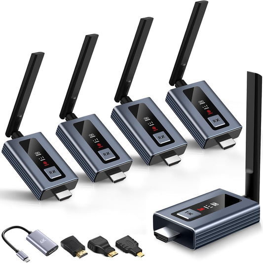 Upgraded Wireless HDMI Transmitter and Receiver for Multiple Screens