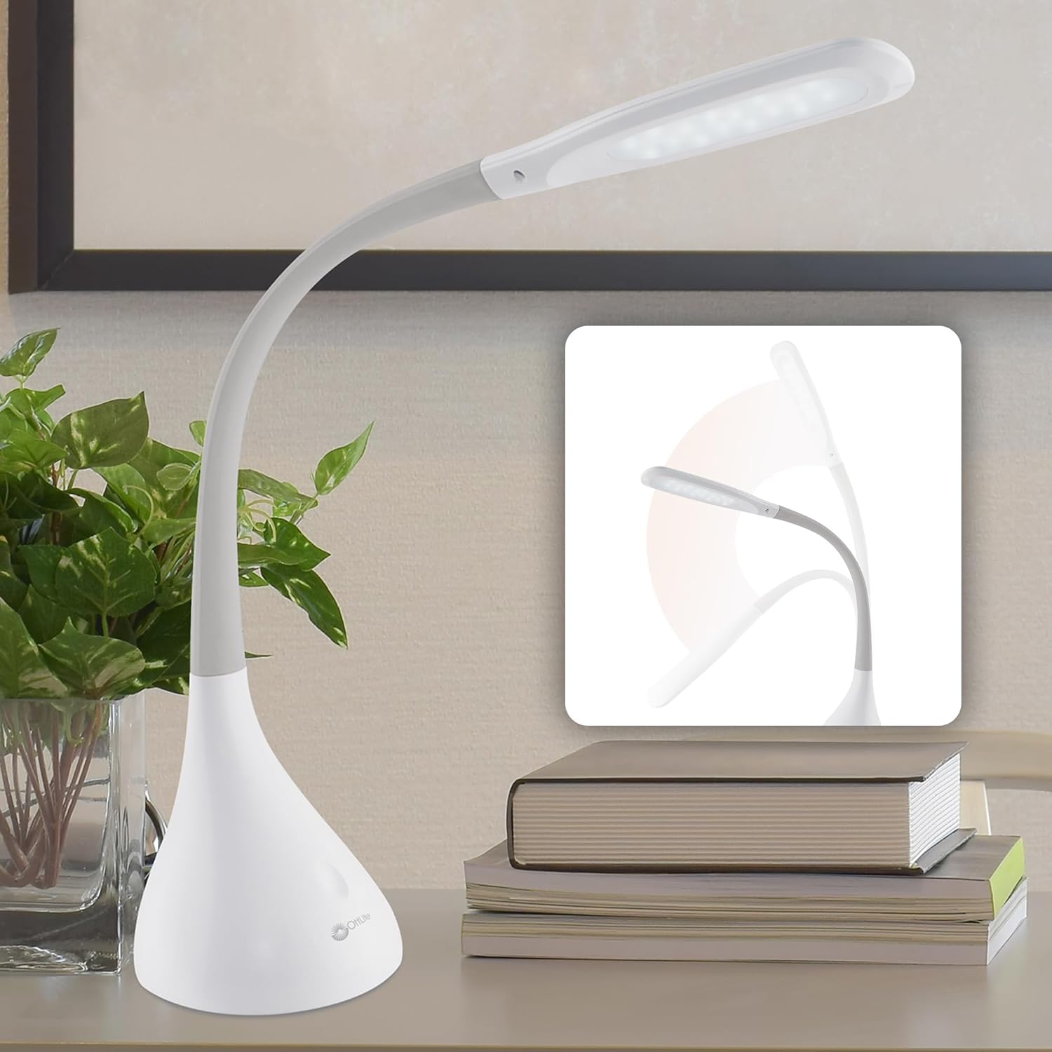 OttLite Creative Curves LED Desk Lamp with USB Charging Port