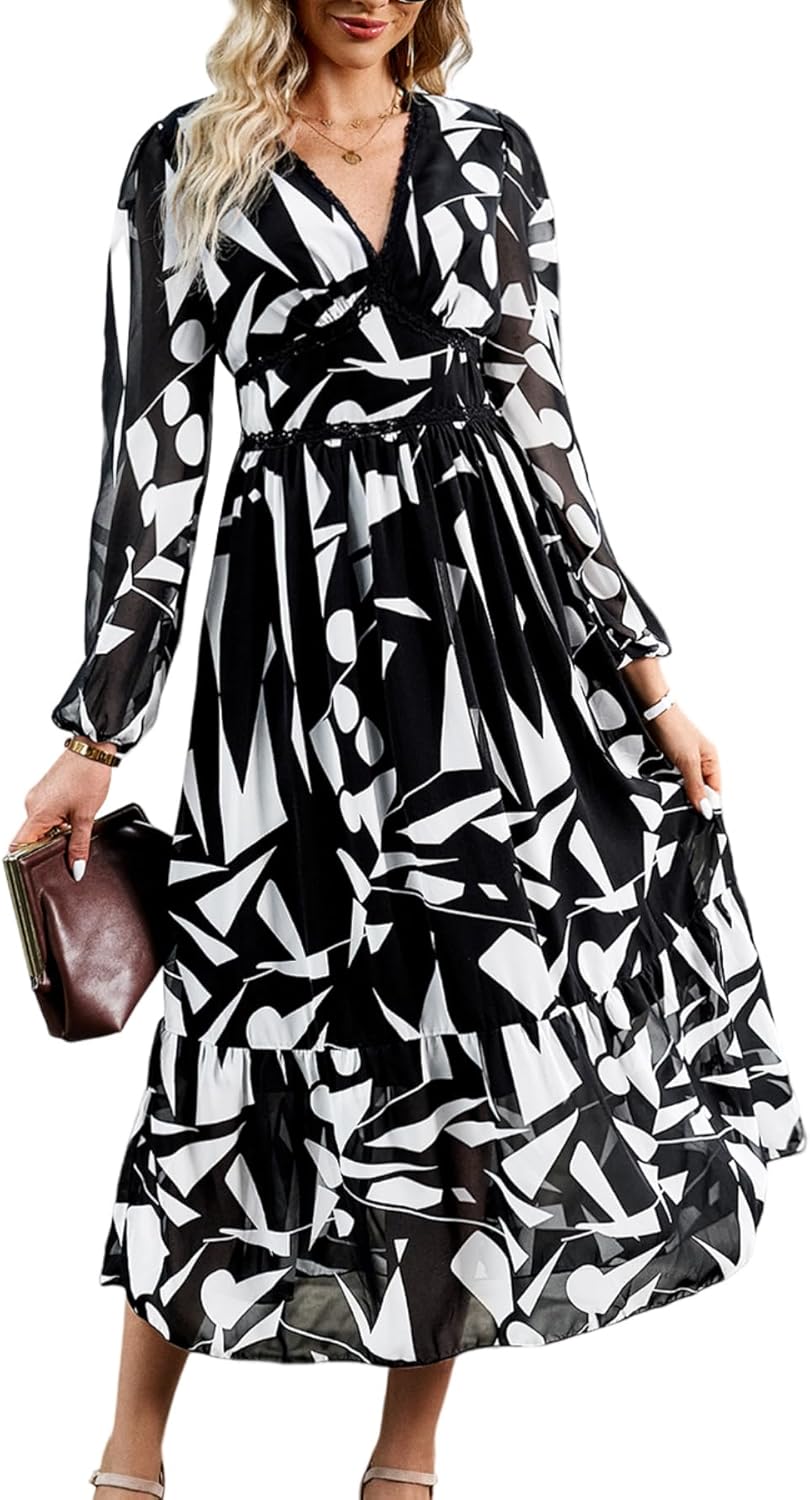Women's Spring Wrap Maxi Dress for Weddings and Casual Events
