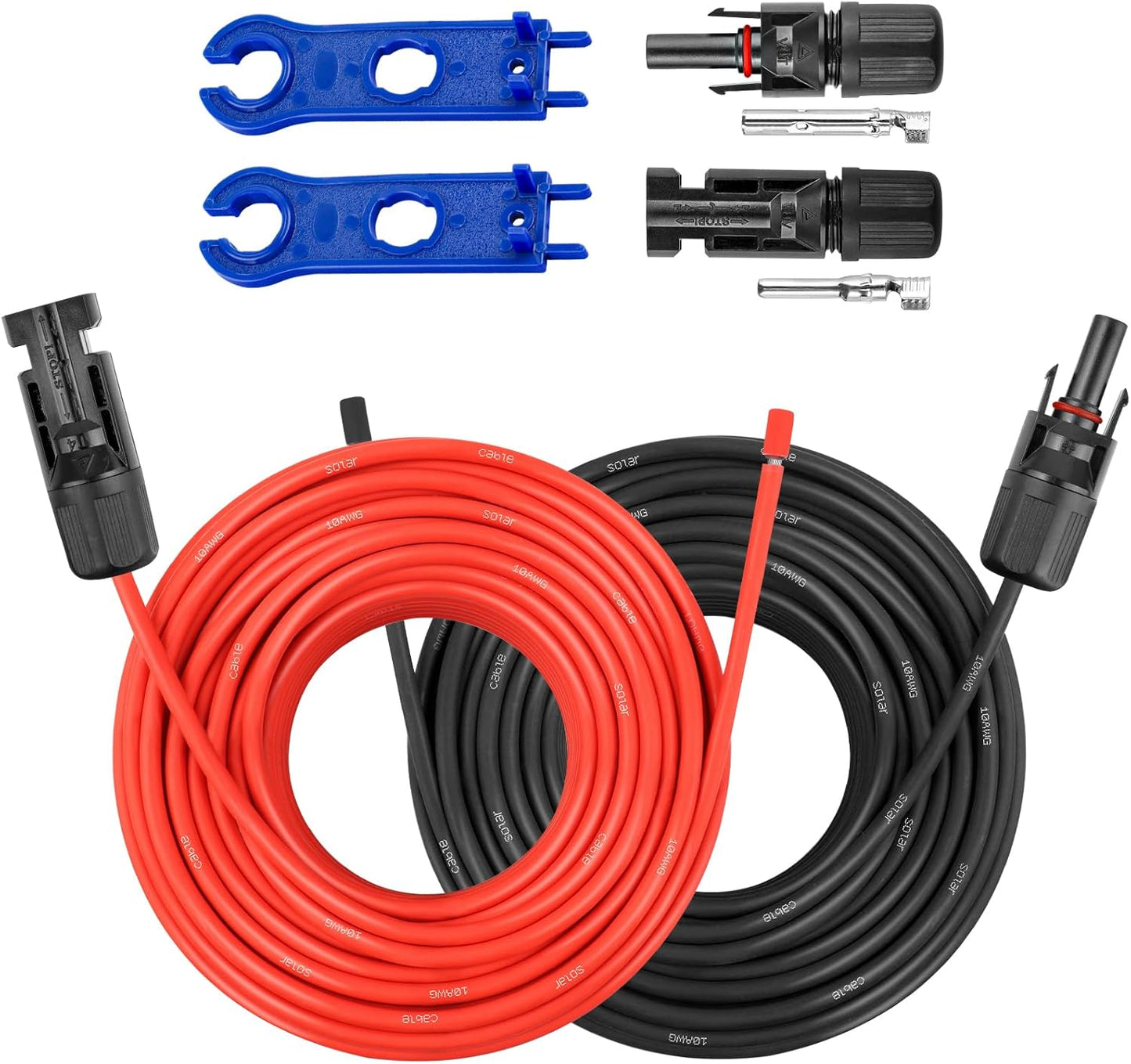 10AWG Solar Extension Panel Cable - 100FT PV Wire Kit