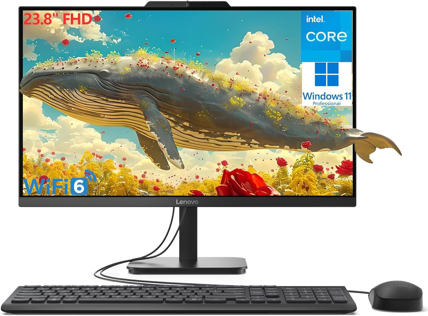 Lenovo 24 All-in-One Desktop Computer for Home Office Use