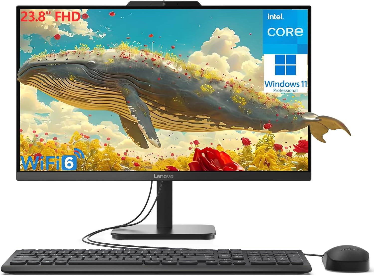 Lenovo 24 All-in-One Desktop Computer for Home Office Use