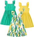 Girl Toddler Sleeveless Flamingo Striped Multipack Dresses - Cute