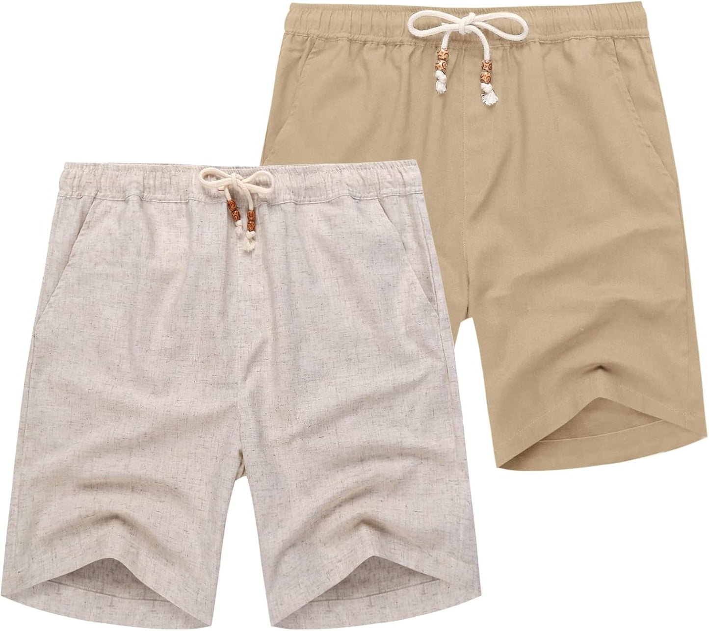 COOFANDY Men's Linen Shorts for Casual Summer Beach Wear