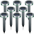 Solar Powered Mole and Groundhog Repellent Stakes - 8 Pack