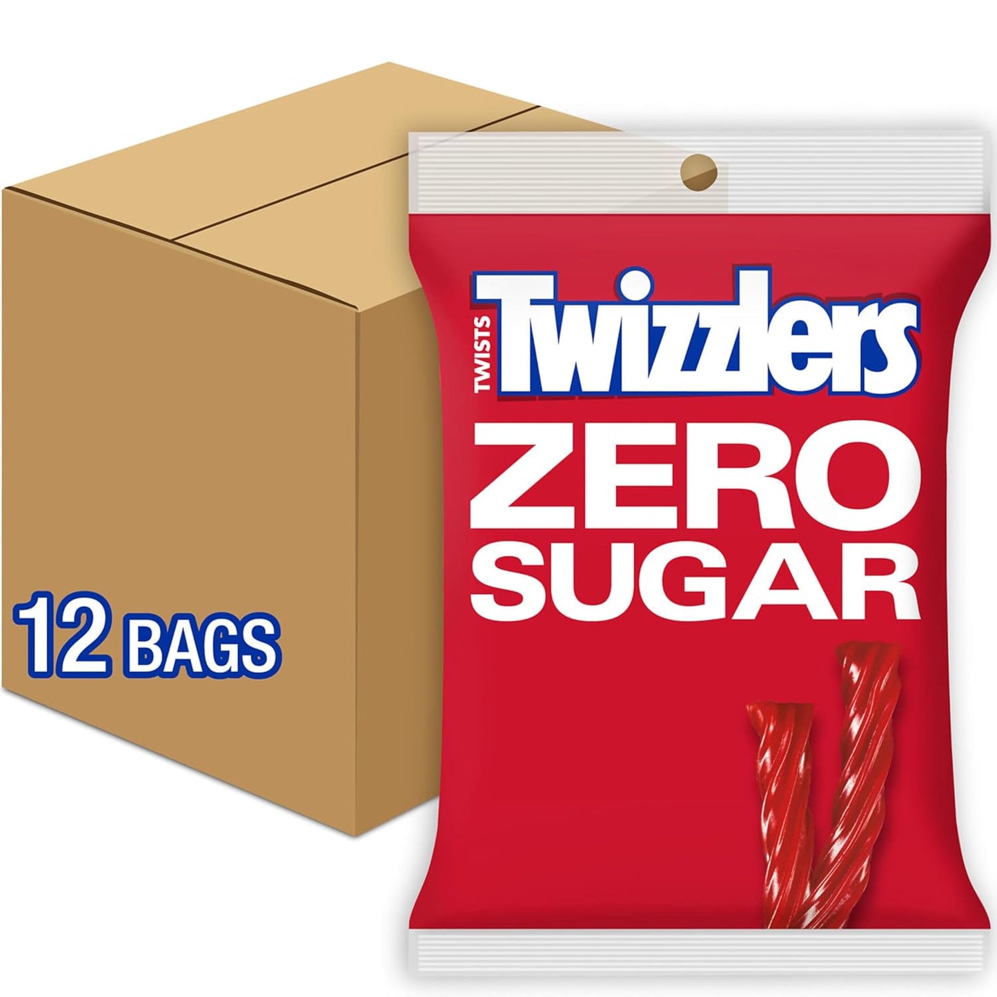TWIZZLERS Zero Sugar Twists Strawberry Licorice Chewy Candy