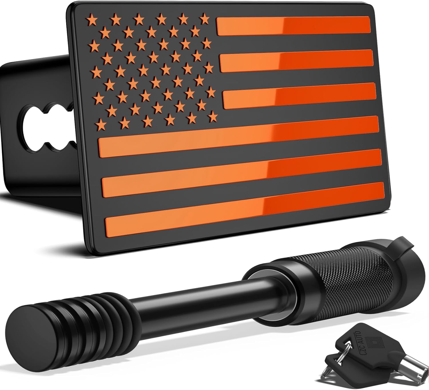 2 Inch Trailer Hitch Cover with American Flag for 2 Inch Receivers
