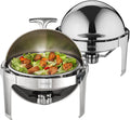 Roll Top Chafing Dish Buffet Set 6 Qt 2 Pack - Reliable Catering