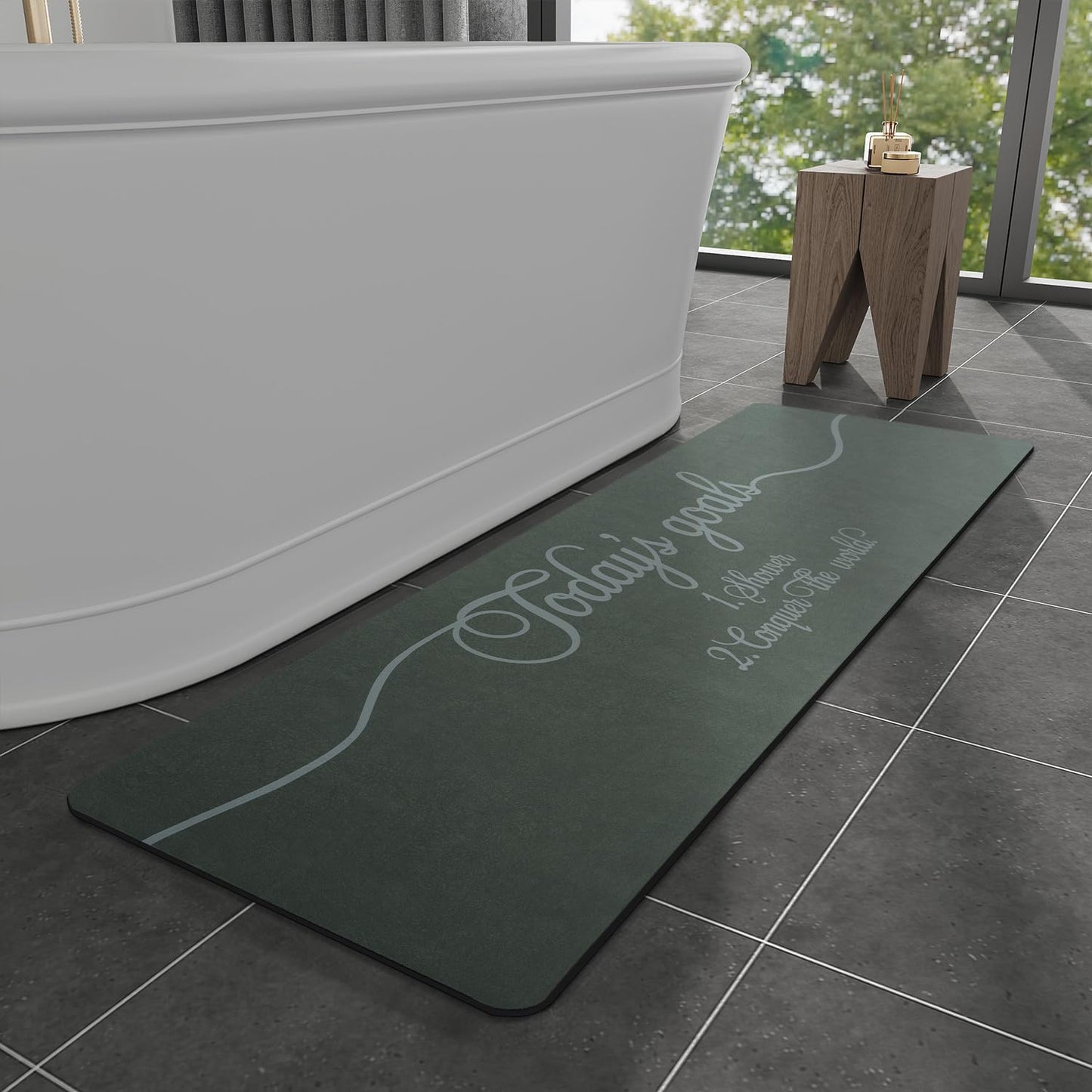 MontVoo Non Slip Quick Dry Absorbent Bath Mat Rug for Bathroom
