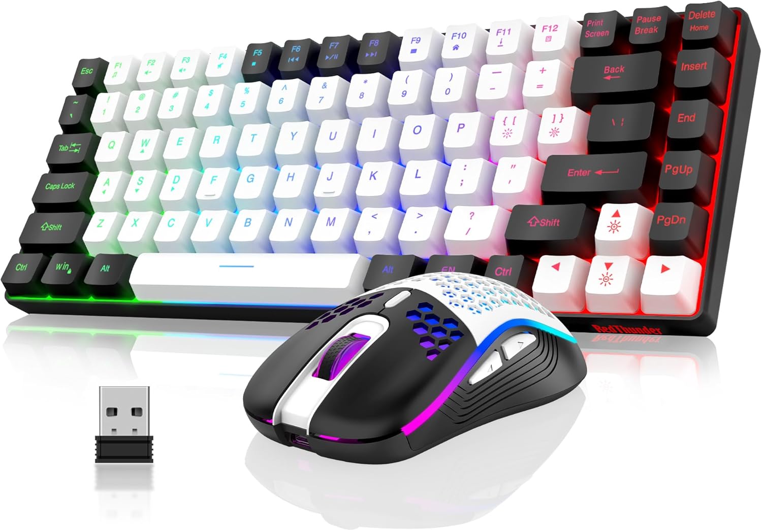 RedThunder Rainbow Backlit Wireless 75% Gaming Combo