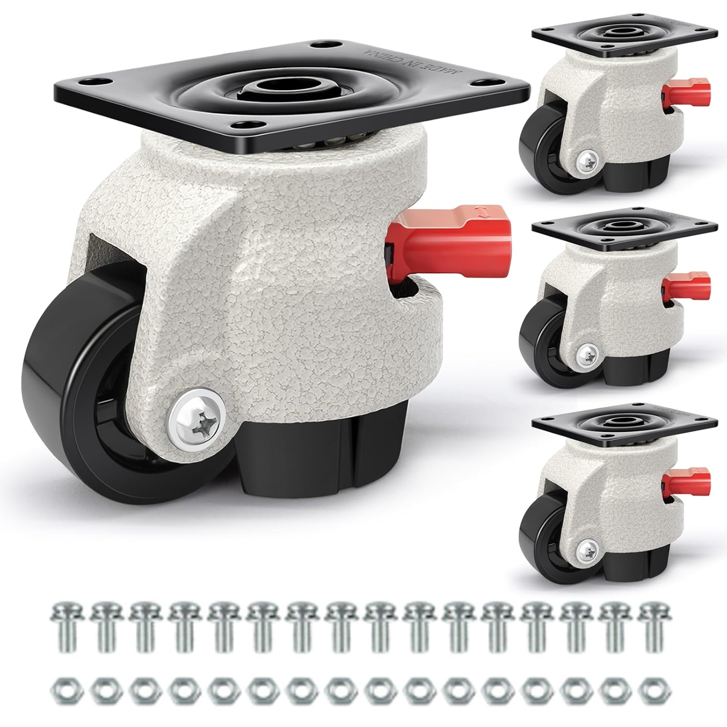 W B D WEIBIDA Leveling Casters with Upgraded Ratchet Handle Design