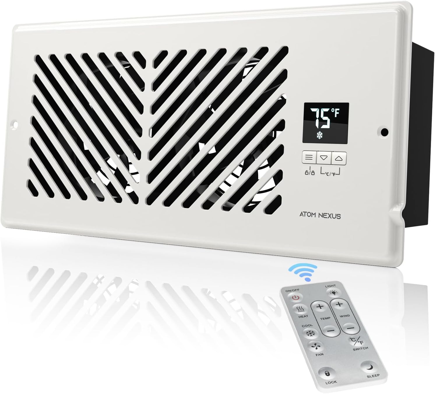 Quiet Smart Vent Booster Fan - 10-Speed Thermostat Remote Control