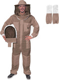 3-Layer Ultra Ventilated Bee Suit for Men Brown 2XL - Breathable