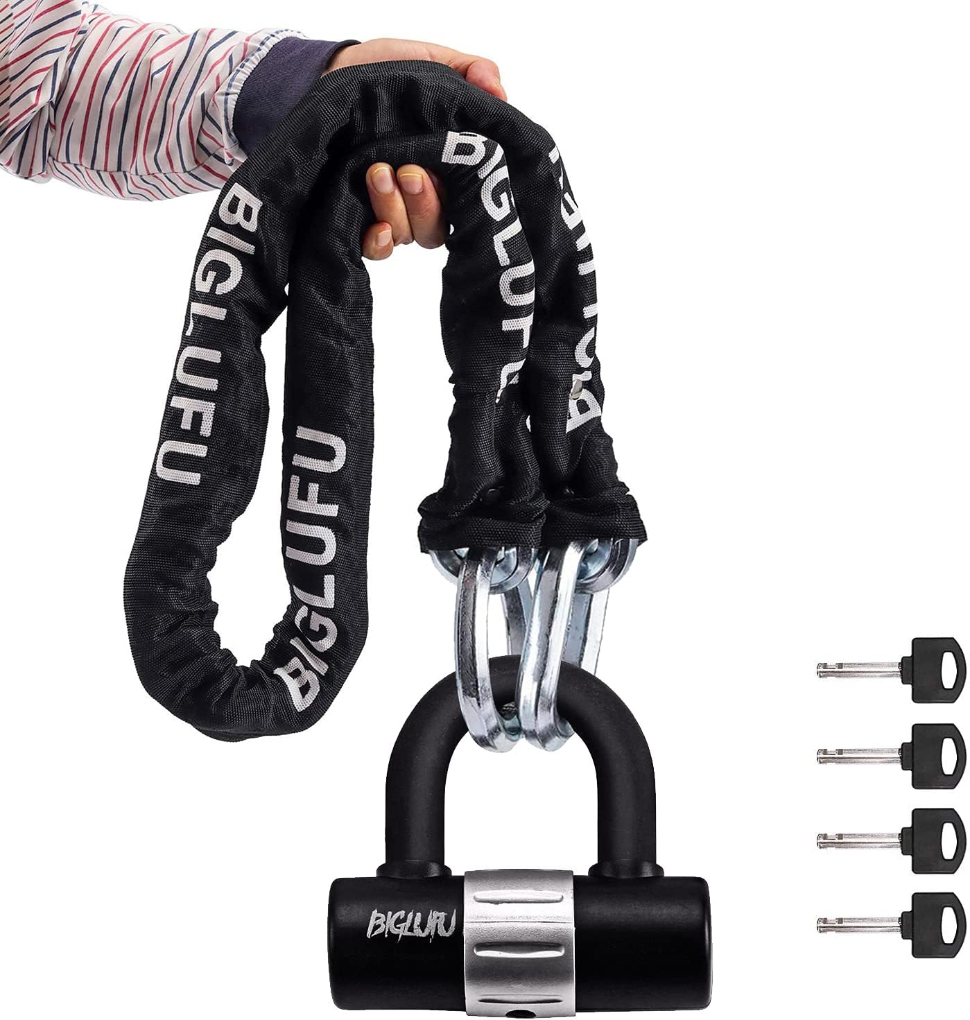 BIGLUFU Motorcycle Chain Locks: Heavy Duty Security Chains