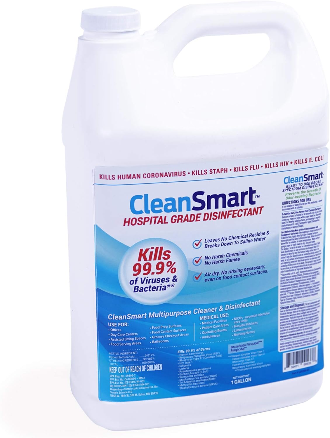 CleanSmart Hospital Grade Disinfectant for Safe Germ Elimination