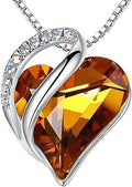 Infinity Love Heart Necklace with Birthstone Crystal - Elegant Gift