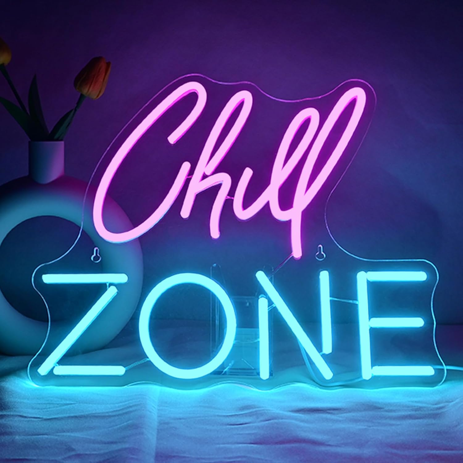 Chill Zone Neon Sign for Wall Decor - Dimmable LED Light Up