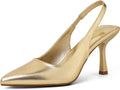 GENSHUO Women's Slingback Kitten Heel Pointed Pumps - Elegant