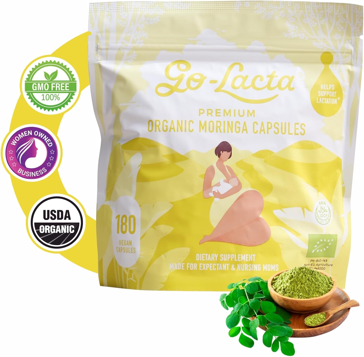 Go-Lacta Organic Moringa Capsules for Breastfeeding Moms