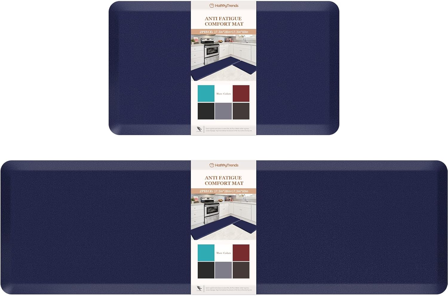 HappyTrends Anti-Fatigue Kitchen Mat Set for Comfort and Style
