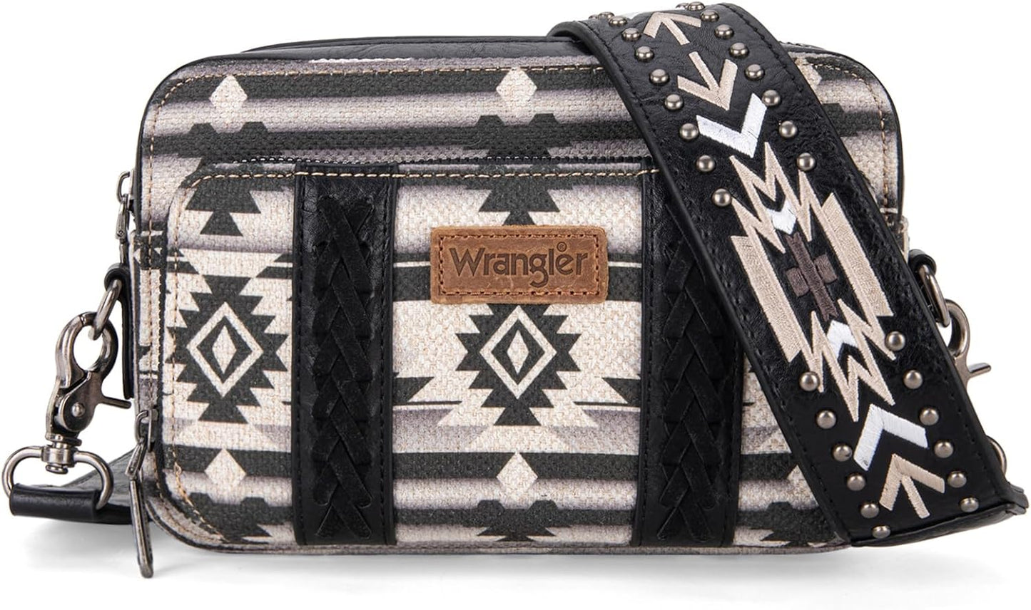 Wrangler Crossbody Bag for Women with Boho Aztec Design