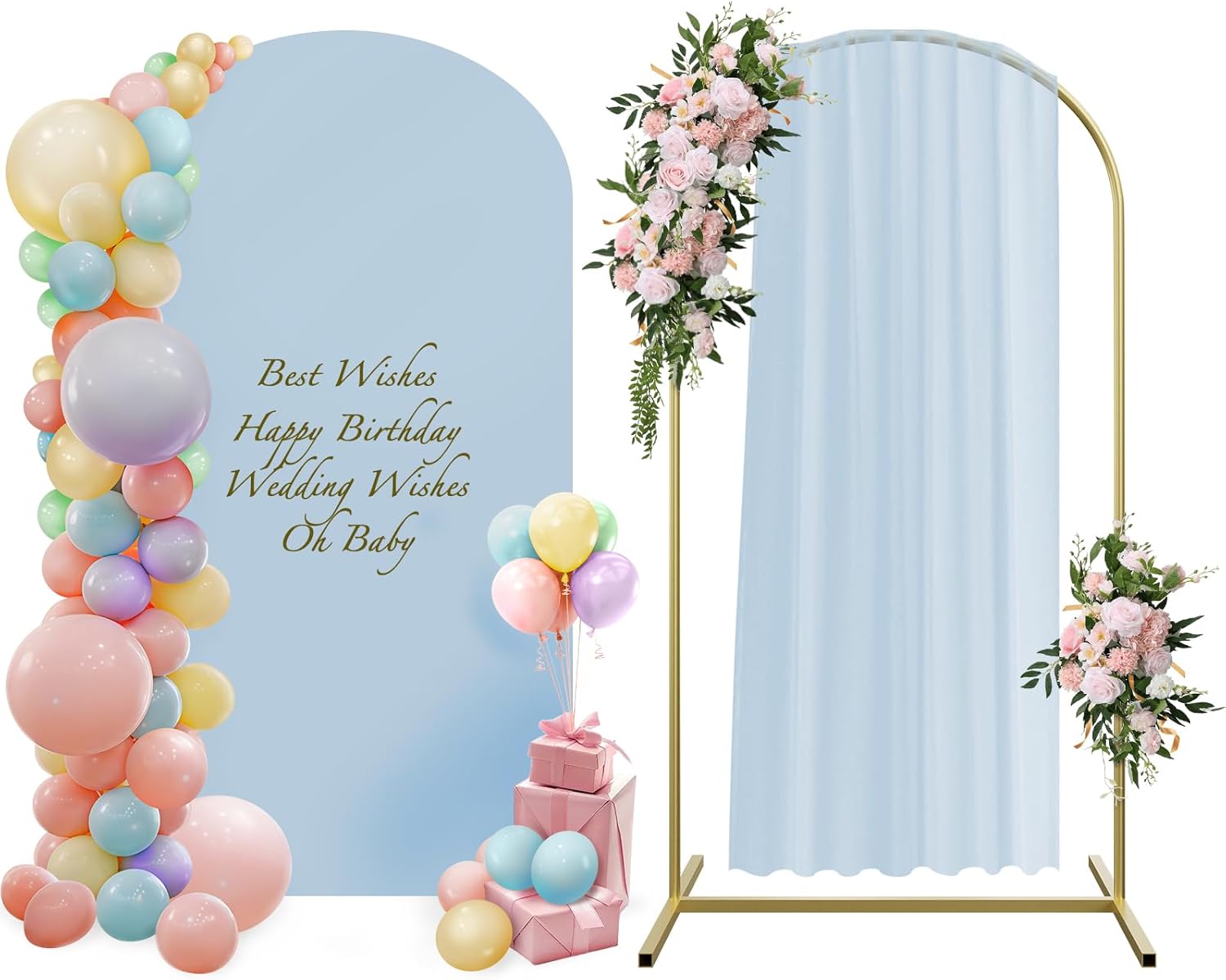 Metal Arch with Cover Set for Weddings and Celebrations