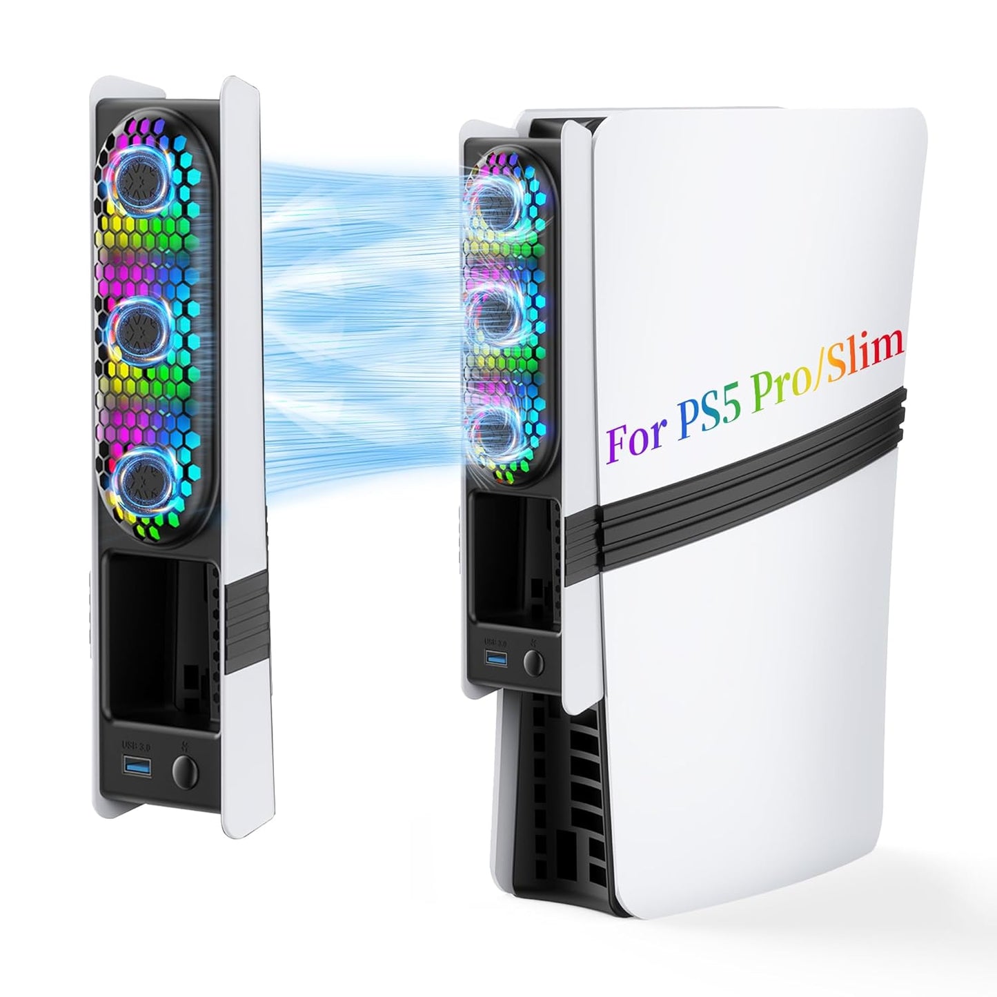 Silent RGB Cooling Fan for PS5 Pro/Slim