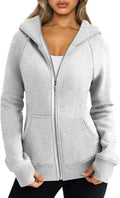 Trendy Queen Womens Zip Up Hoodies Fleece Jacket Oversized Fit