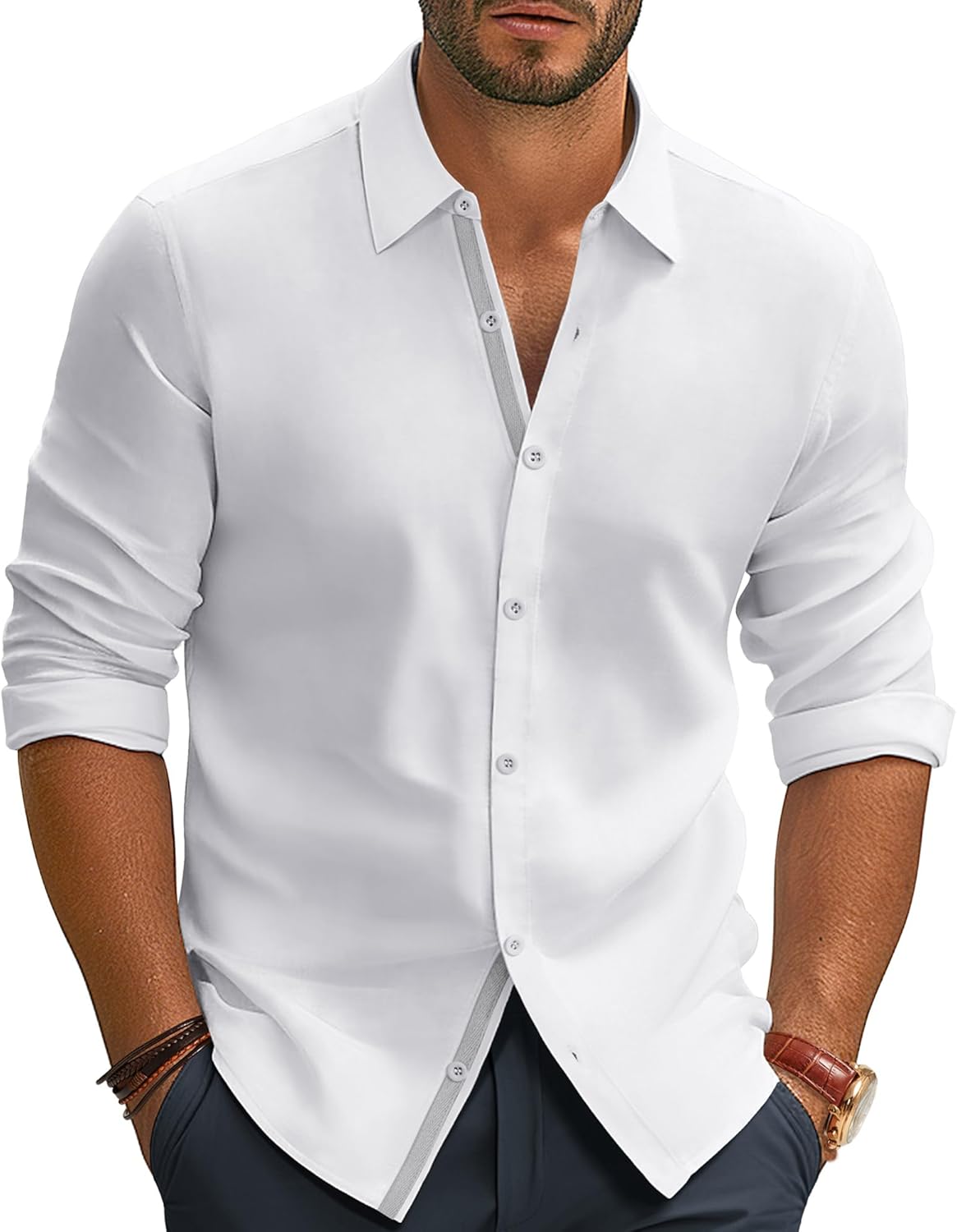 PJ PAUL JONES Mens Dress Shirts for Stylish Comfort and Fit