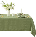 Newbridge Paige Contemporary Woven Block Pattern Tablecloth - Sage