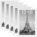 12x18 Picture Frame Set of 5 - Display 11x17 with Mat or 12x18 Without