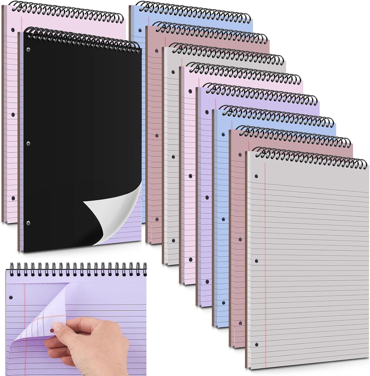 Top Bound Spiral Notebook 10 Packs for Office and School Use
