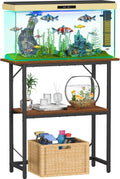 Snughome 10-30 Gallon Fish Tank Stand - 2-Tier Rustic Brown