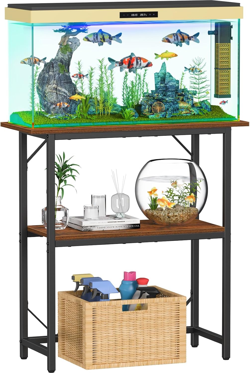 Sturdy 2-Tier Fish Tank Stand for 10-30 Gallon Aquariums