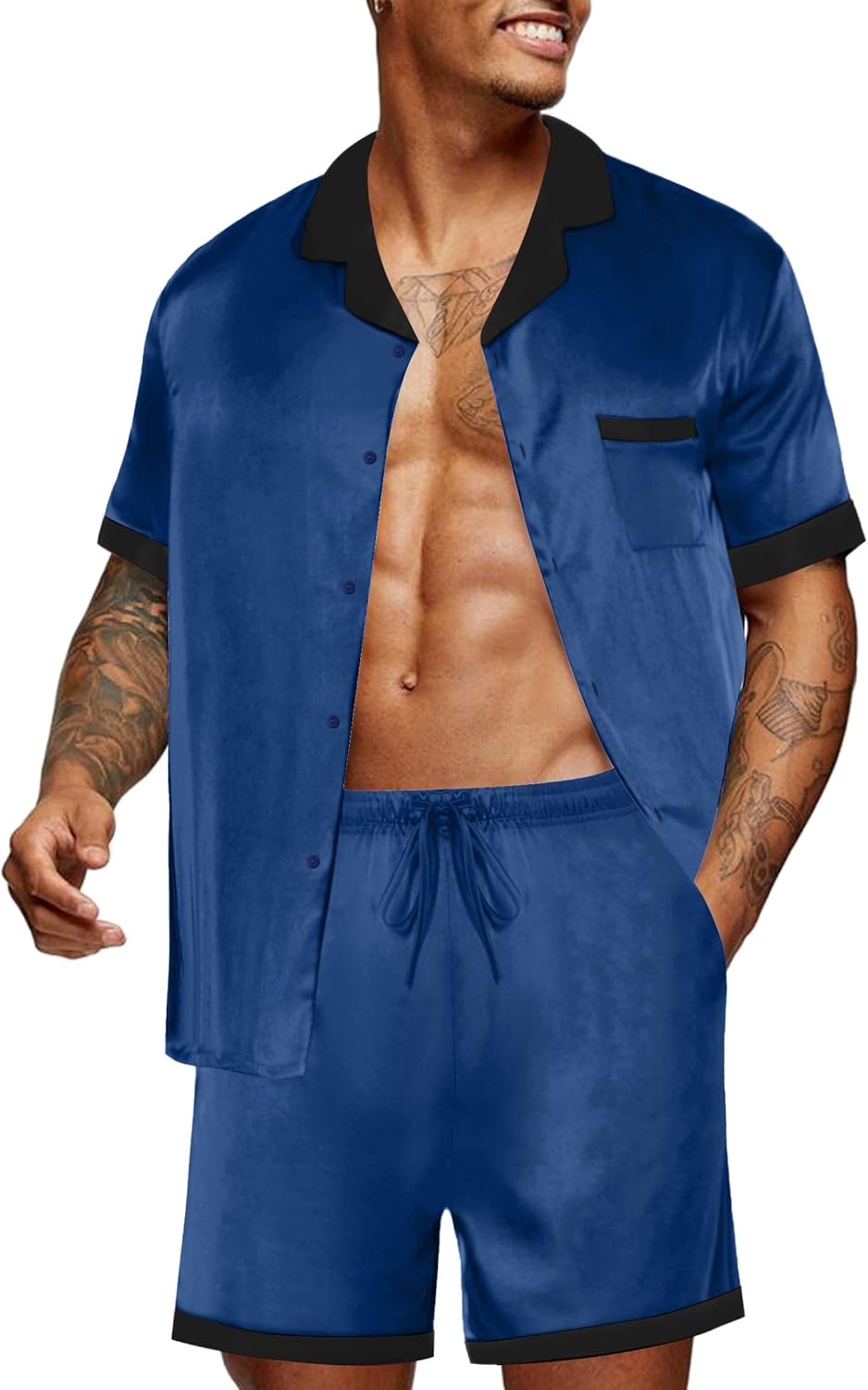 Ekouaer Men Satin Silk Pajamas Set for Ultimate Comfort
