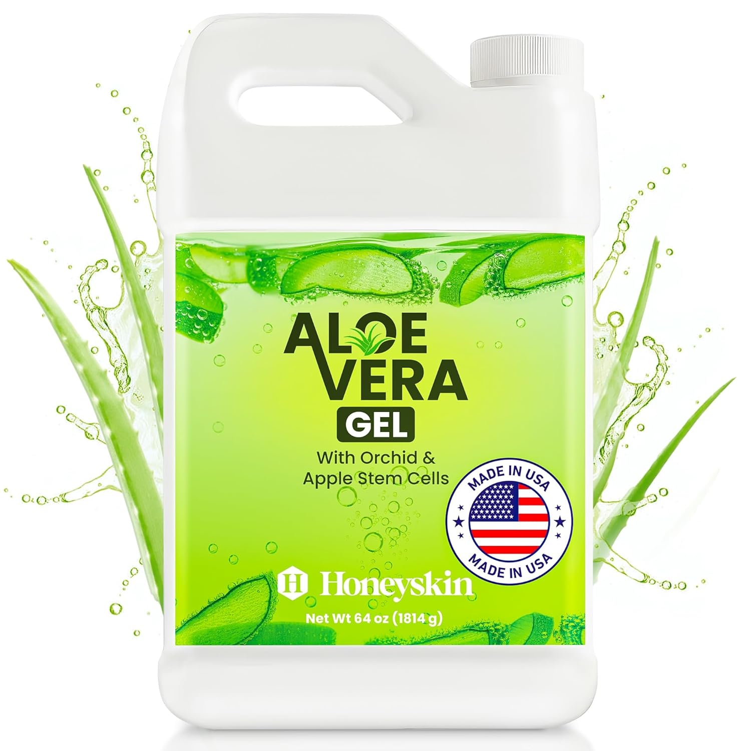 Organic Aloe Vera Gel for Skin Relief and Moisturizer - 64 fl oz