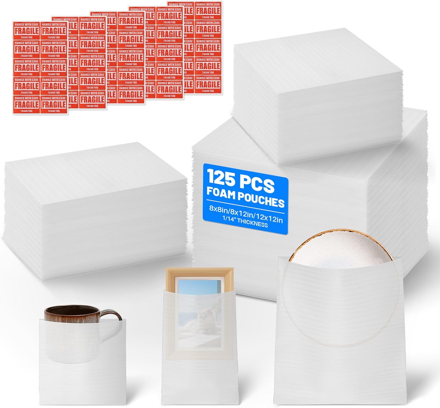Moving Packaging Supplies with Cushion Foam Pouches & Labels