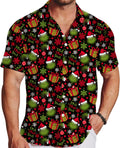 Mens Christmas Hawaiian Shirt - Festive Short Sleeve Beach Shirt