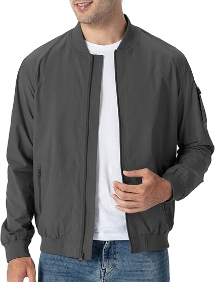 TBMPOY Men's Windproof Bomber Jackets for Outdoor Activities