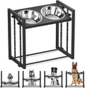 Elevated Metal Dog Bowls for Medium Breed - 4 Height-Adjustable Raised